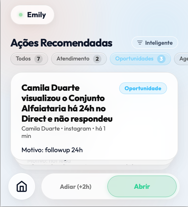 Tela de Recuperação e Retorno